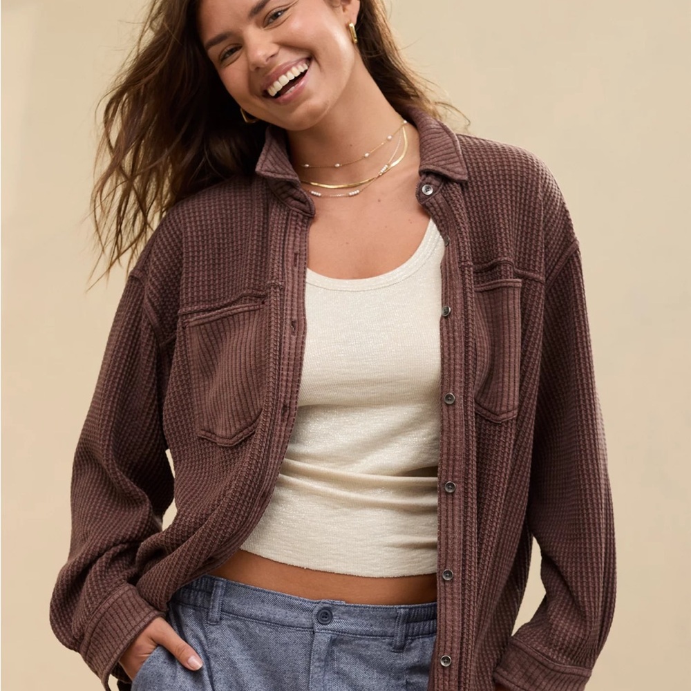 NEW Aerie Fav anytime Waffle shirt